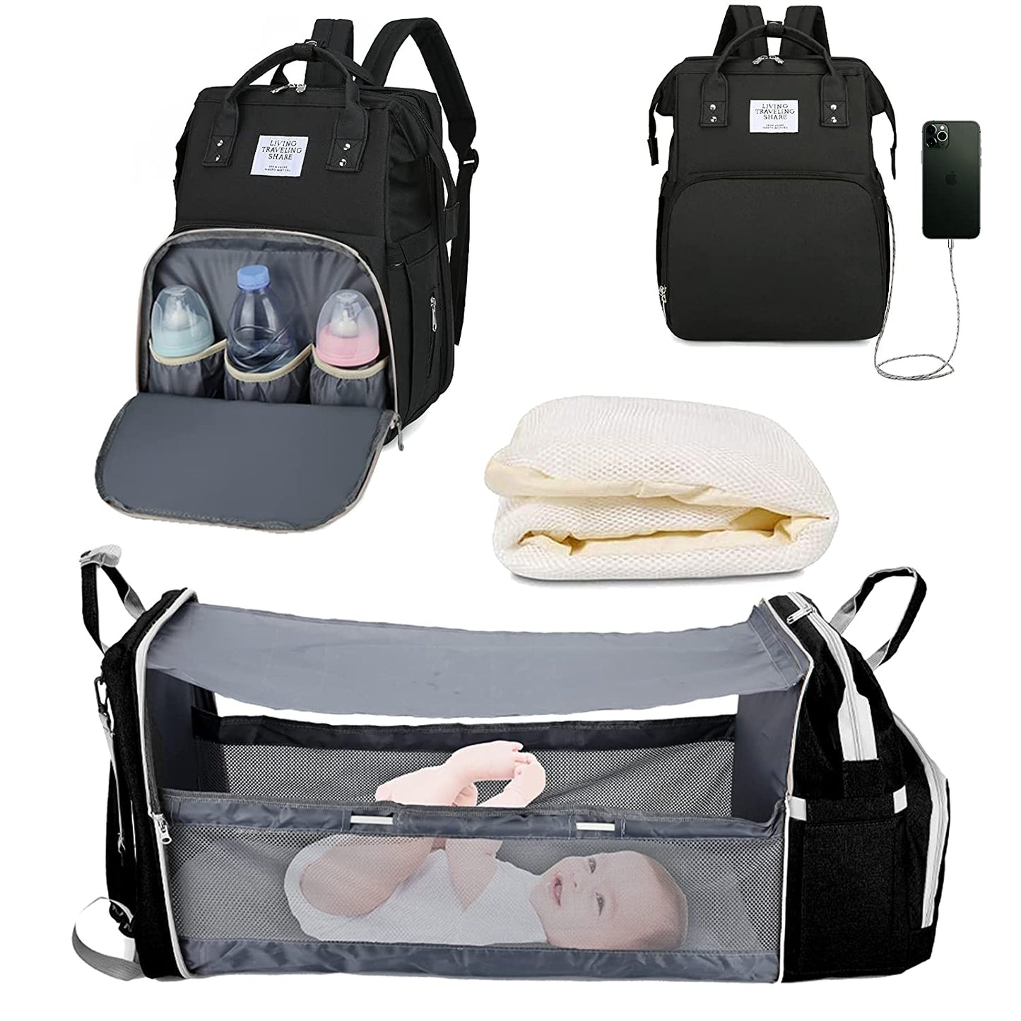 Sac à langer portatif | Berceau de voyage BabyNappy™ - Boutique L'Univers Des Petits