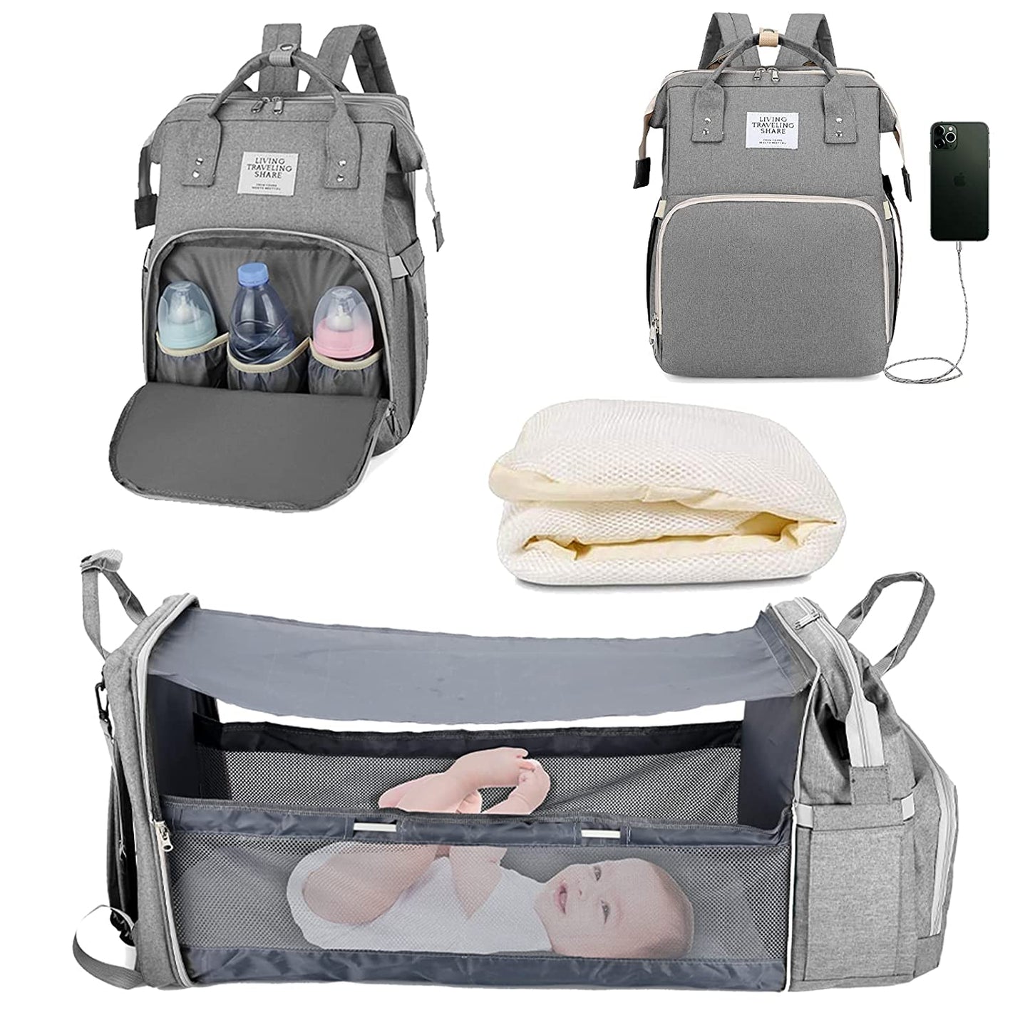 Sac à langer portatif | Berceau de voyage BabyNappy™ - Boutique L'Univers Des Petits