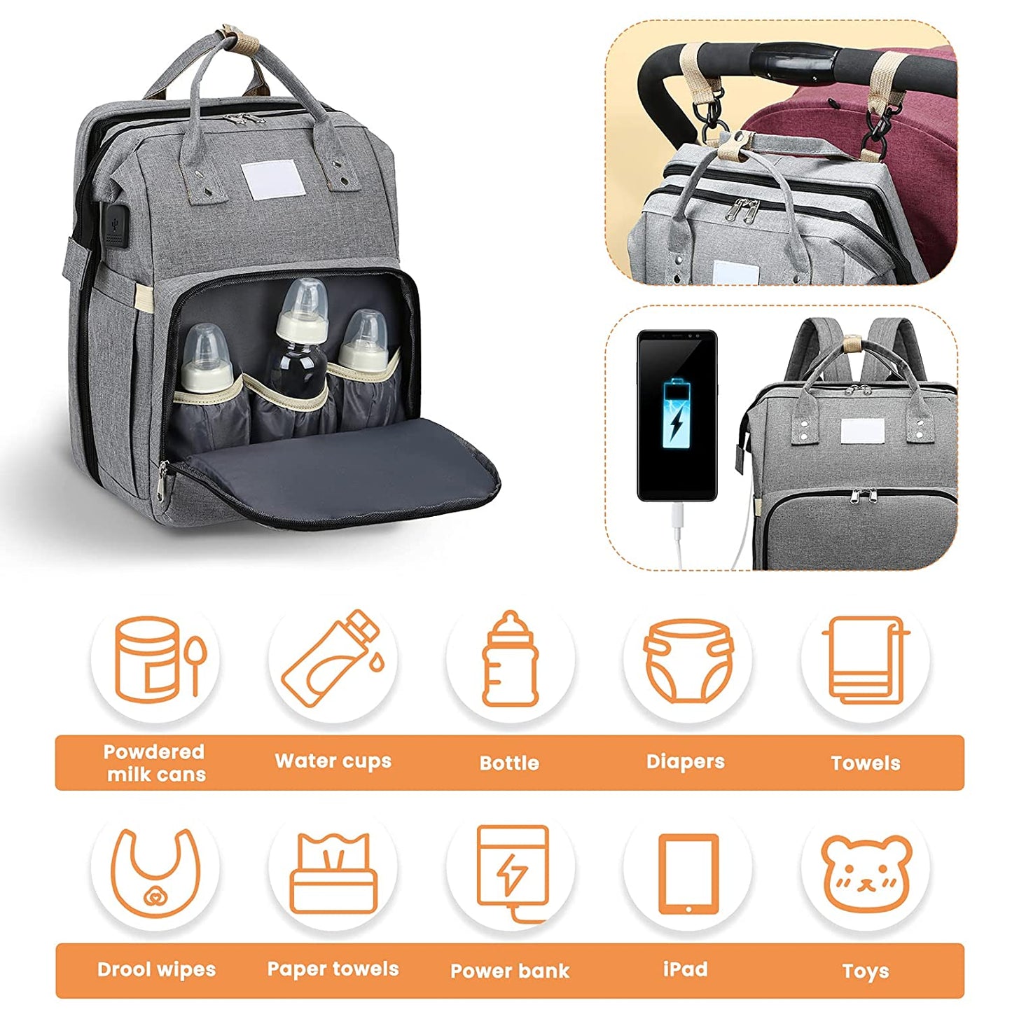 Sac à langer portatif | Berceau de voyage BabyNappy™ - Boutique L'Univers Des Petits
