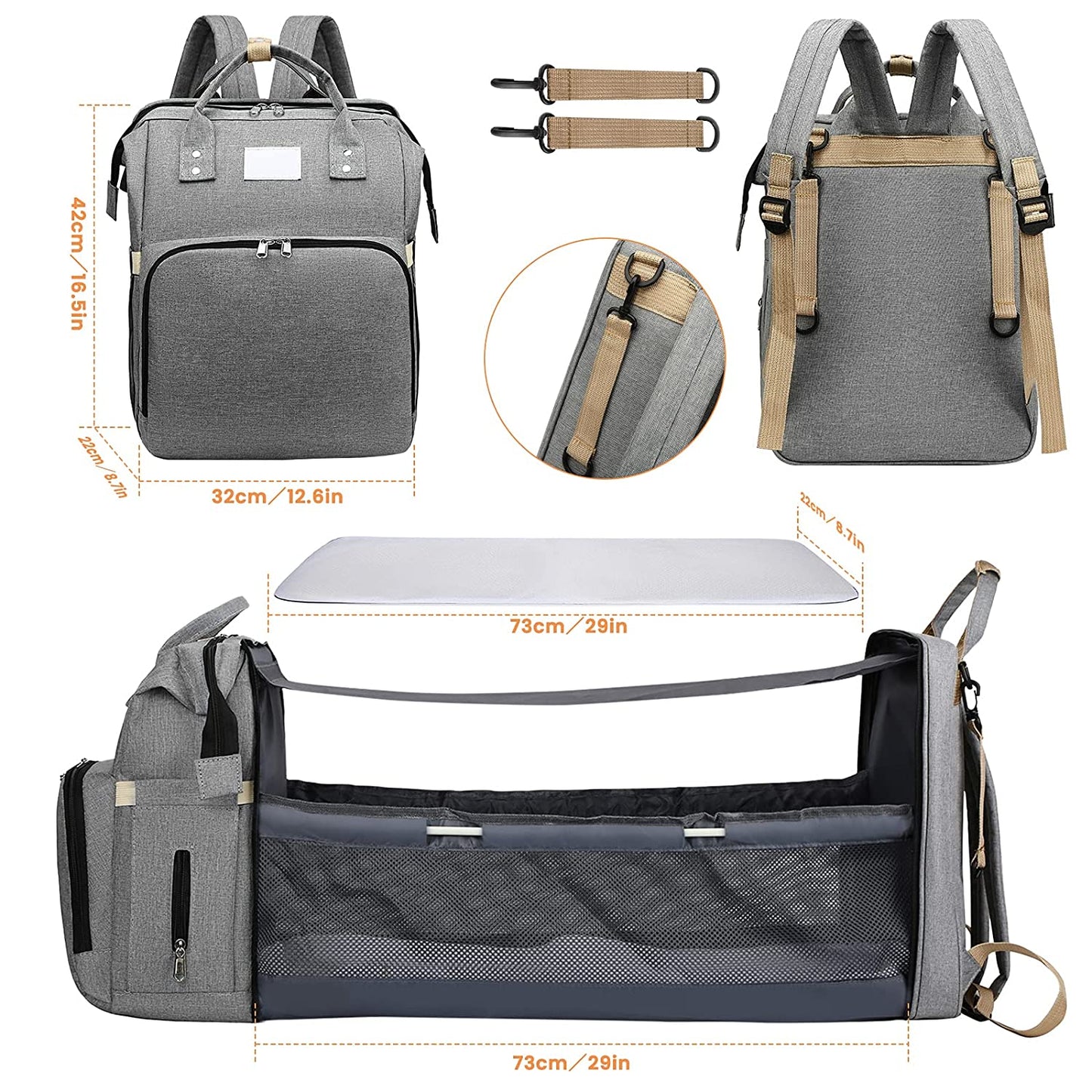 Sac à langer portatif | Berceau de voyage BabyNappy™ - Boutique L'Univers Des Petits